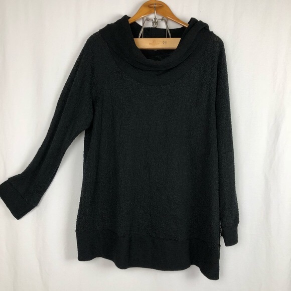 Bobeau 2X Lightweight Black Cowl Neck Sweater - Picture 2 of 6